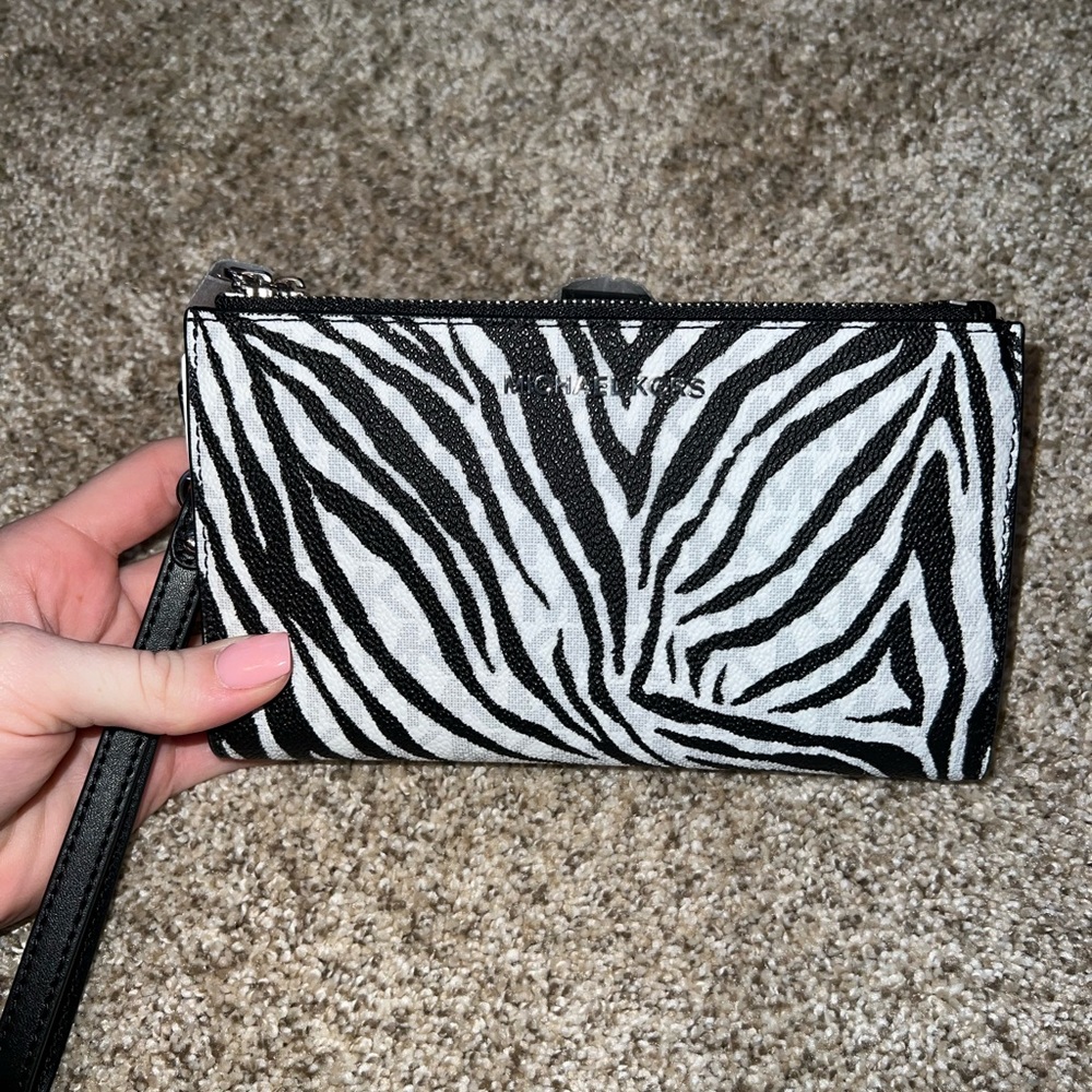 Zebra Michael Kors clutch/wristlet
